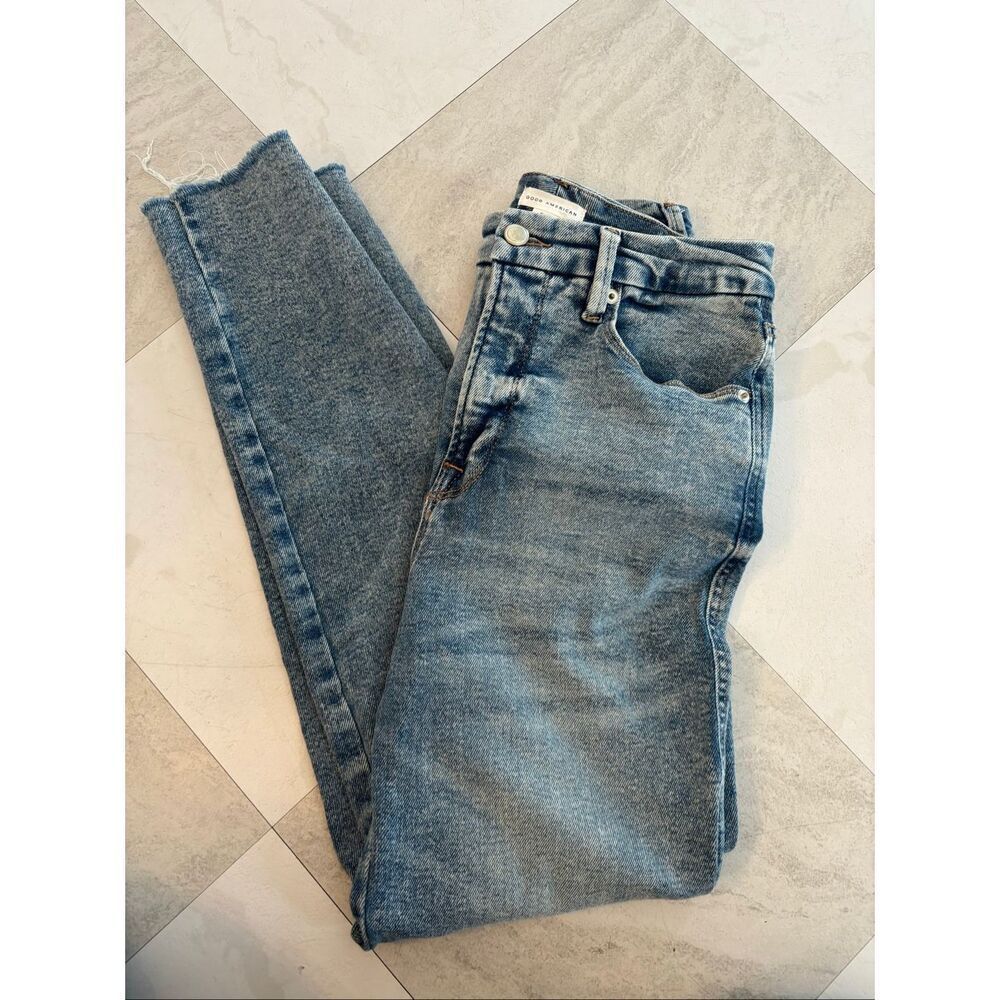 Good Curve Pieced Raw Hem High Waist Ankle Straight Leg Jeans Size 8 / 29 - Picture 9 of 9